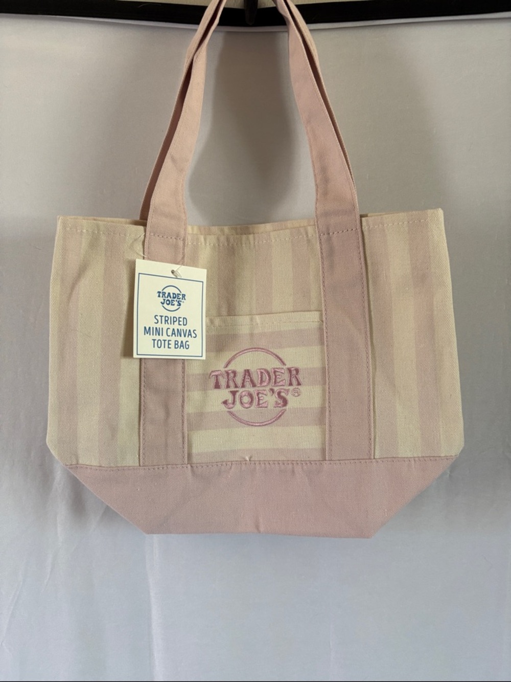 *NWT* Trader Joe's Pink Striped Mini Tote